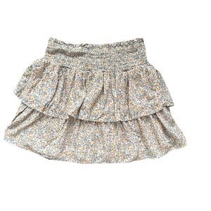 Wallflower Floral Print Ruffle Skirt Large